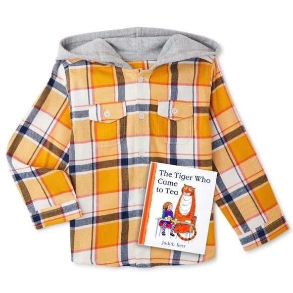 WONDER NATION • Boys Hooded Flannel Shirt Jacket - Picture 1 of 3